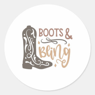 Sticker Rond Boots and Bling