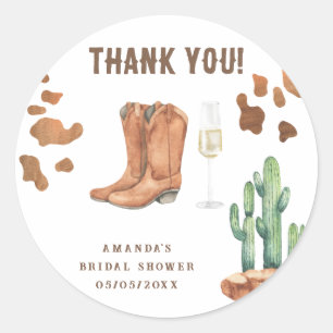 Sticker Rond Boots de l'Ouest et douche de Merci Bubbly