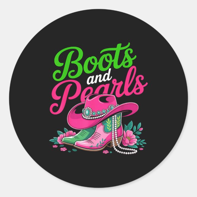 Sticker Rond Boots To The Ground Nk Cowgirl  (Devant)