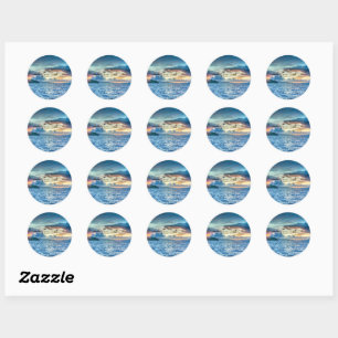 Sticker Rond Bora Bora beau coucher de soleil