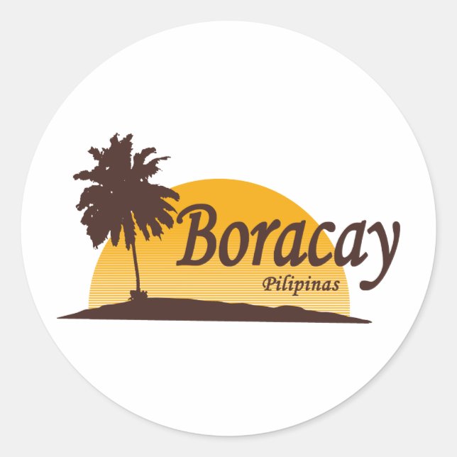 Sticker Rond Boracay blanc (Devant)