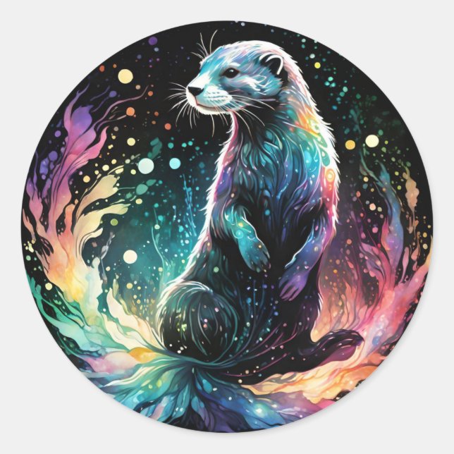 Sticker Rond Bord Spectrum : Les Otter Glow (Devant)