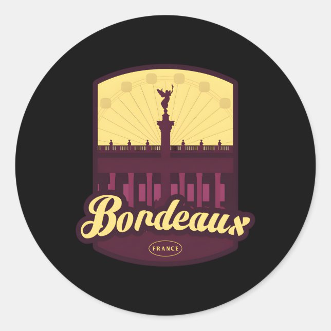 Sticker Rond Bordeaux France (Devant)