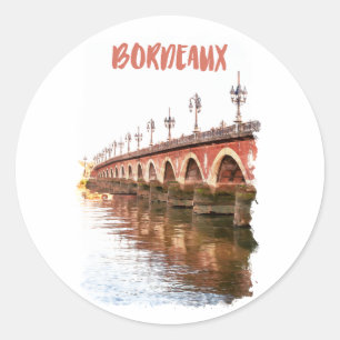 Sticker Rond Bordeaux France City Travel
