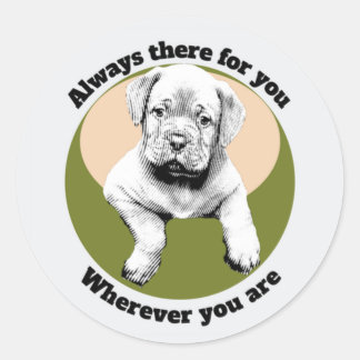 Sticker Rond Bordeaux puppy-pug