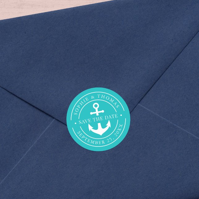 Sticker Rond Bordure Blanche de Couleur Modifiable Ancre Enregi (Créateur téléchargé)