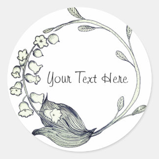Sticker Rond Bordure circulaire florale avec fleurs de pois dou
