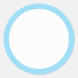 Sticker Rond Bordure couleur bleue solide