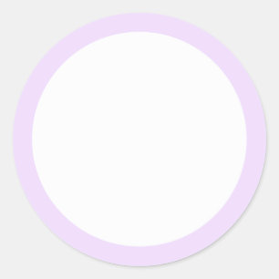 Sticker Rond Bordure couleur uni violet lavande pâle blanc