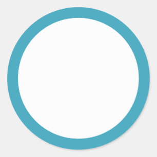Sticker Rond Bordure de couleur solide turquoise vide
