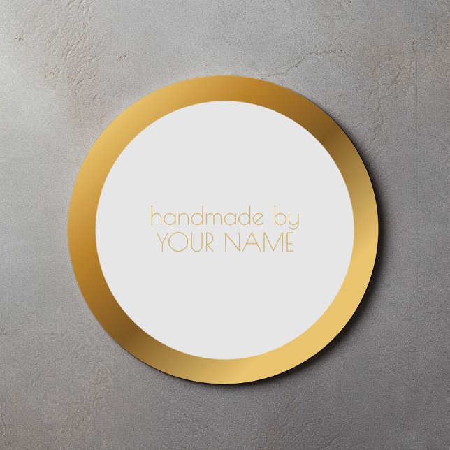 Sticker Rond Bordure dorée (Créateur téléchargé)
