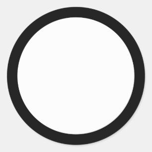 Sticker Rond Bordure noire solide vide