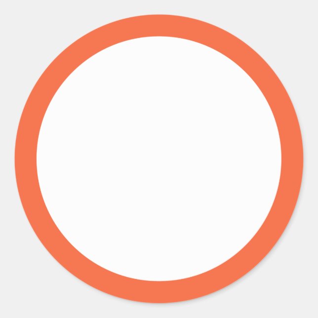 Sticker Rond Bordure orange rectangulaire vide (Devant)