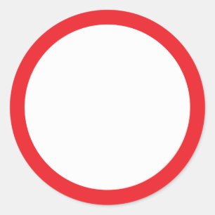 Sticker Rond Bordure rouge vierge