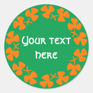 Sticker Rond Bordure Shamrock orange Ajouter un Dessous de verr