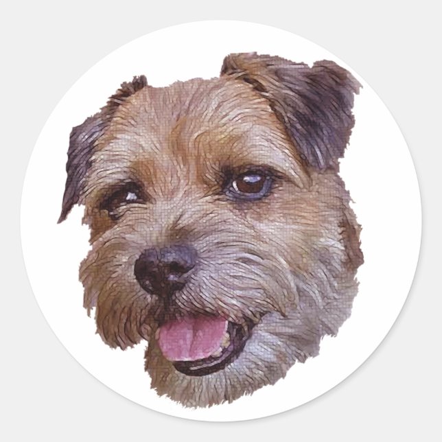 Sticker Rond Bordure Terrier (Devant)