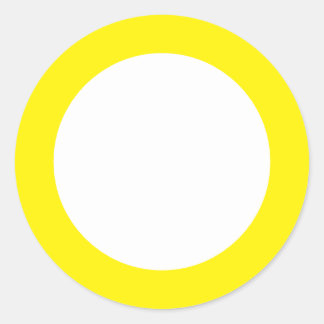 Sticker Rond Bordures larges - Alerte jaune