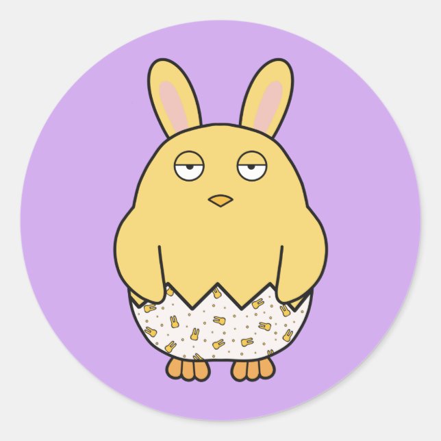 Sticker Rond Bored Bunny Chick (Devant)
