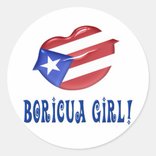 Sticker Rond Boricua Girl