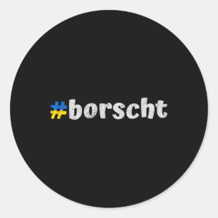 Sticker Rond Bortsch ukrainien drôle nourriture traditionnelle 