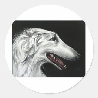 Sticker Rond borzoi