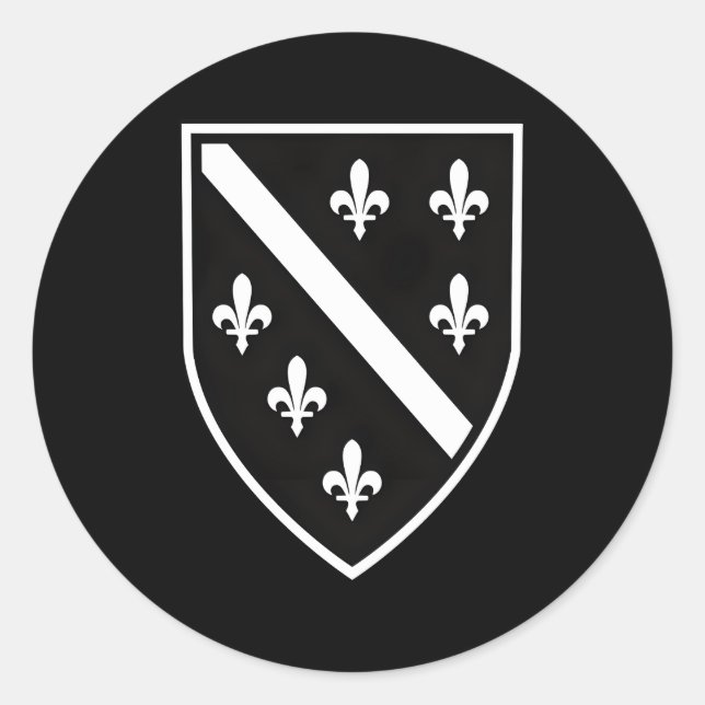 Sticker Rond Bosnie Drapeau Herzégovine Drapeau Balkan Bosniens (Devant)