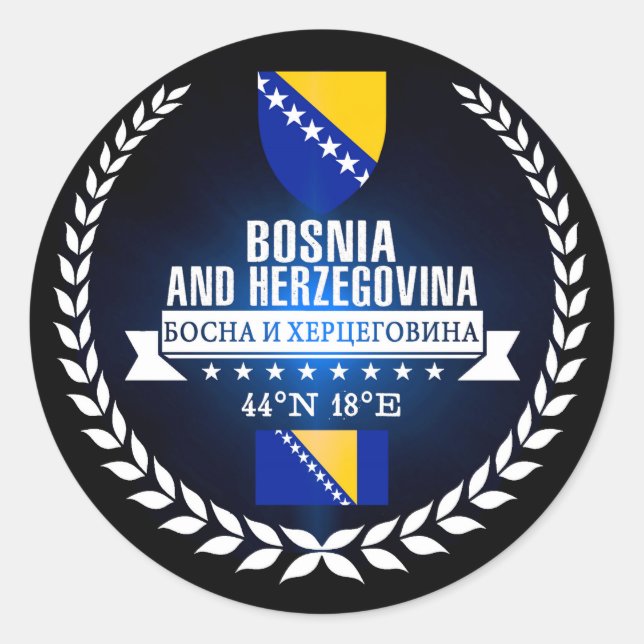 Sticker Rond Bosnie-Herzégovine (Devant)
