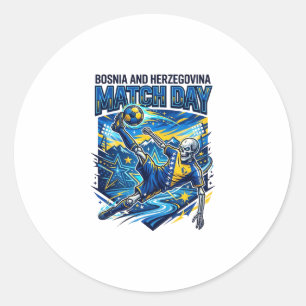 Sticker Rond Bosnie-Herzégovine Match Day Skeleton Striker