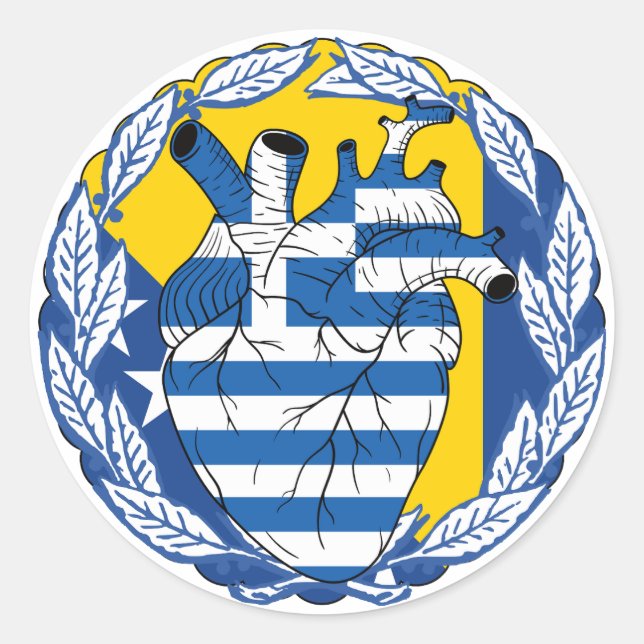 Sticker Rond Bosnie Indépendance grecque Grèce Grèce (Devant)