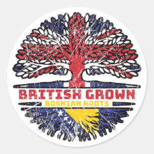 Sticker Rond Bosnie Royaume-Uni de Bosnie Royaume-Uni British T