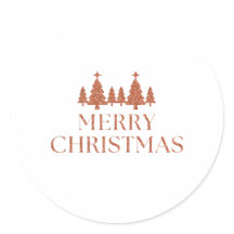 Bosque de Árboles de Navidad con Brillo Oro Rosado