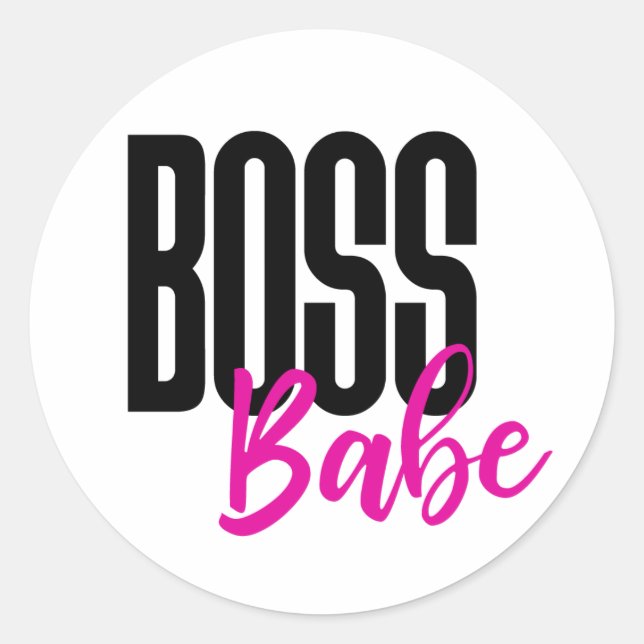 Sticker Rond Boss Babe, Girl Boss (Devant)