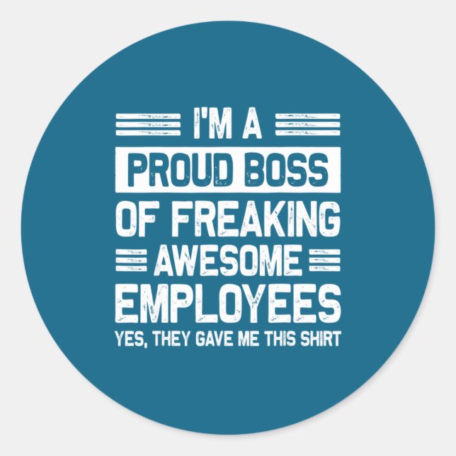 Sticker Rond Boss Day Employee Appreciation Office Funny Boss  (Devant)