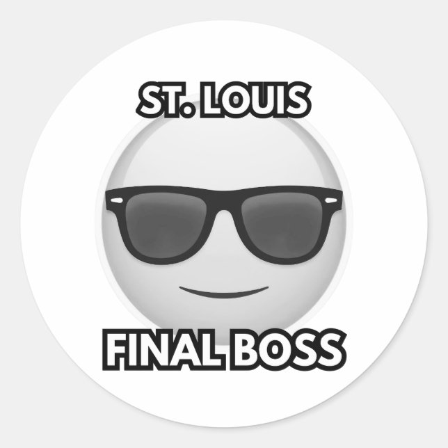 Sticker Rond Boss final de St. Louis Cool Emoji (Devant)