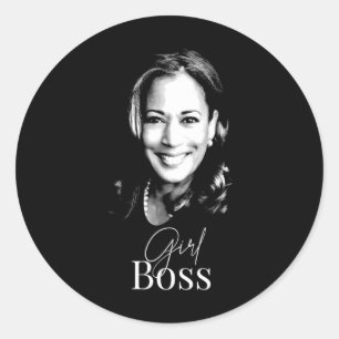 Sticker Rond Boss Kamala Harris Pour Libéraux-Démocrates