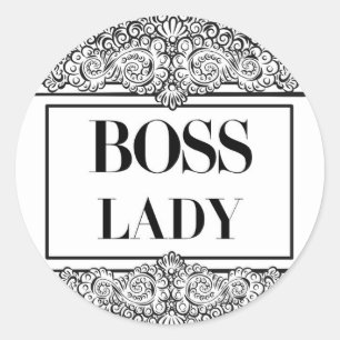 Sticker Rond Boss Lady - Élégante autonomisation