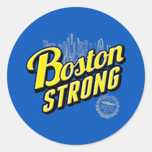Sticker Rond Boston City se souvient de Bleu