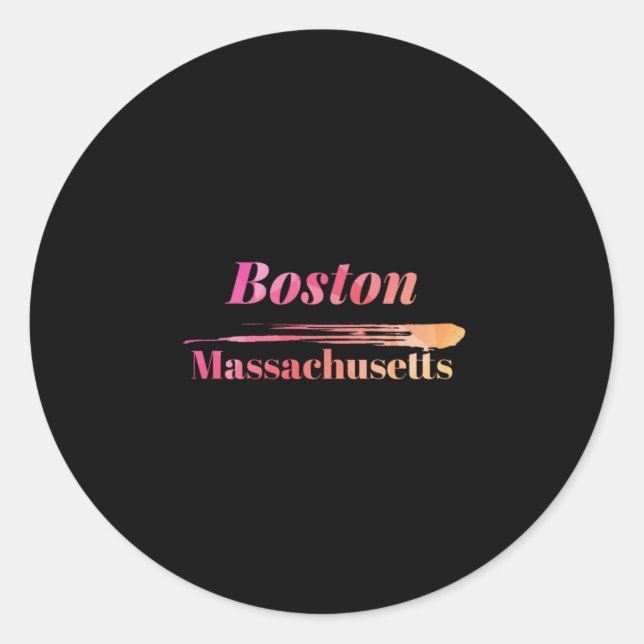 Sticker Rond Boston Massachusetts Low Poly (Devant)