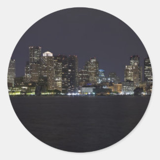 Sticker Rond Boston Skyline