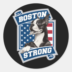 STICKER ROND BOSTON TERRIER FORT