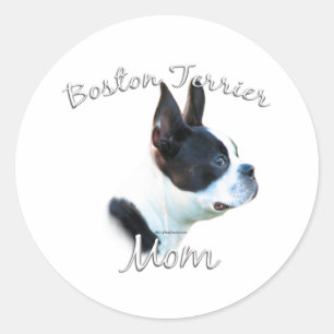 Sticker Rond Boston Terrier Maman 2