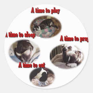 Sticker Rond Boston Terrier : Une époque