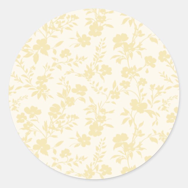 Sticker Rond Botanical Garden Buttercream - Neutral (Devant)