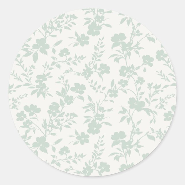 Sticker Rond Botanical Garden Muted Sage - Neutral (Devant)