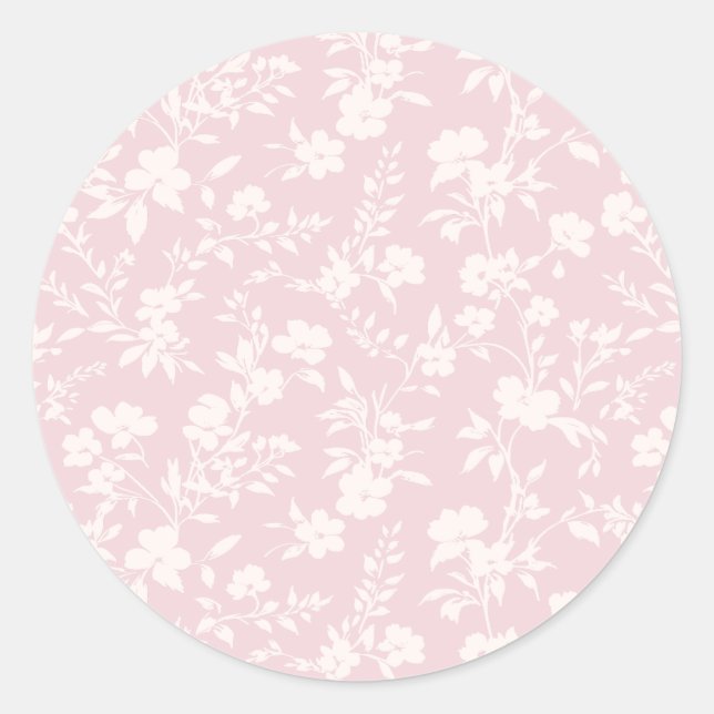 Sticker Rond Botanical Garden Neutral - Blush Pink (Devant)