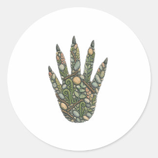 Sticker Rond Botanical Raccoon Track Woodland Creek Nature Stic