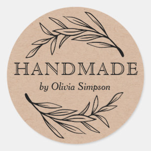 Sticker Rond Botanique artisanale Petite entreprise personnalis