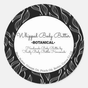 Sticker Rond Botanique Botanique Beurre Bain Marque Emballage