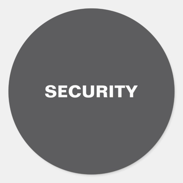 Sticker Rond Both Sided Print Mens Womens Black Uni Security  (Devant)