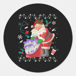 Sticker Rond Botox Infirmière Noël Esthétique Injecto Boto